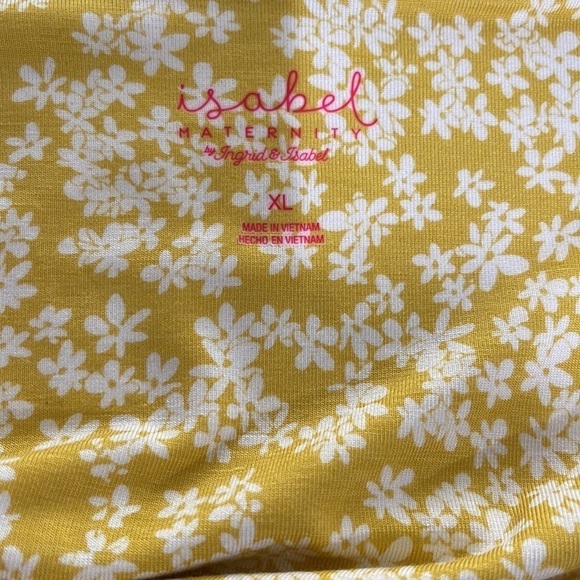 Nwt Isabel Maternity Stretch Floral Print Ruffled Maxi Dress SZ XL Yellow - Picture 6 of 8
